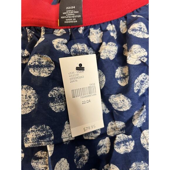 NWT Lane Bryant Blue White Polka Dot Tiered Elastic Waist Plus Skirt size 22/24 - Picture 6 of 8